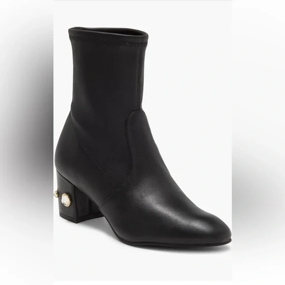 Stuart Weitzman Allshine 60 Leather Bootie in black size 7 NWT - Picture 2 of 13